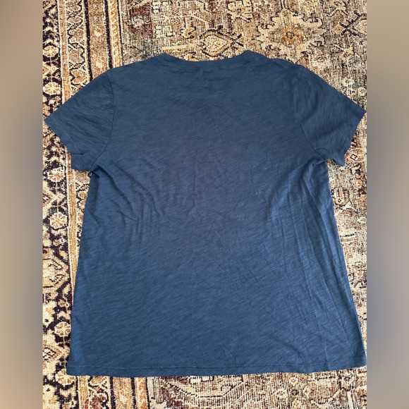 Blue Crew Neck T-Shirt with Pocket - Picture 3 of 3